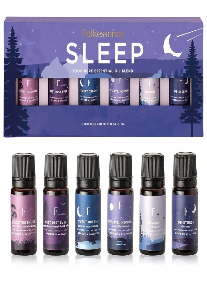 Folkulture Sleep Essential Oils Set for Diffuser | Set of 6 Aromatherapy Oils for Better Sleep, Relaxation & Meditation | Lavender, Rosemary, Peppermint & Calming Blends | Self Care Gift for Her & Him - Image 1